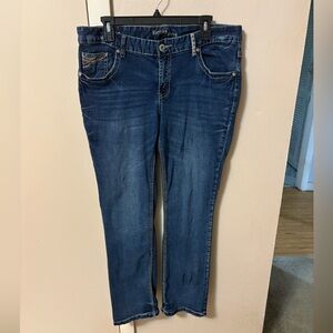 Rhythm in Blues Low Rise Bootcut Bling Jeans Sz 16. 36 x 30